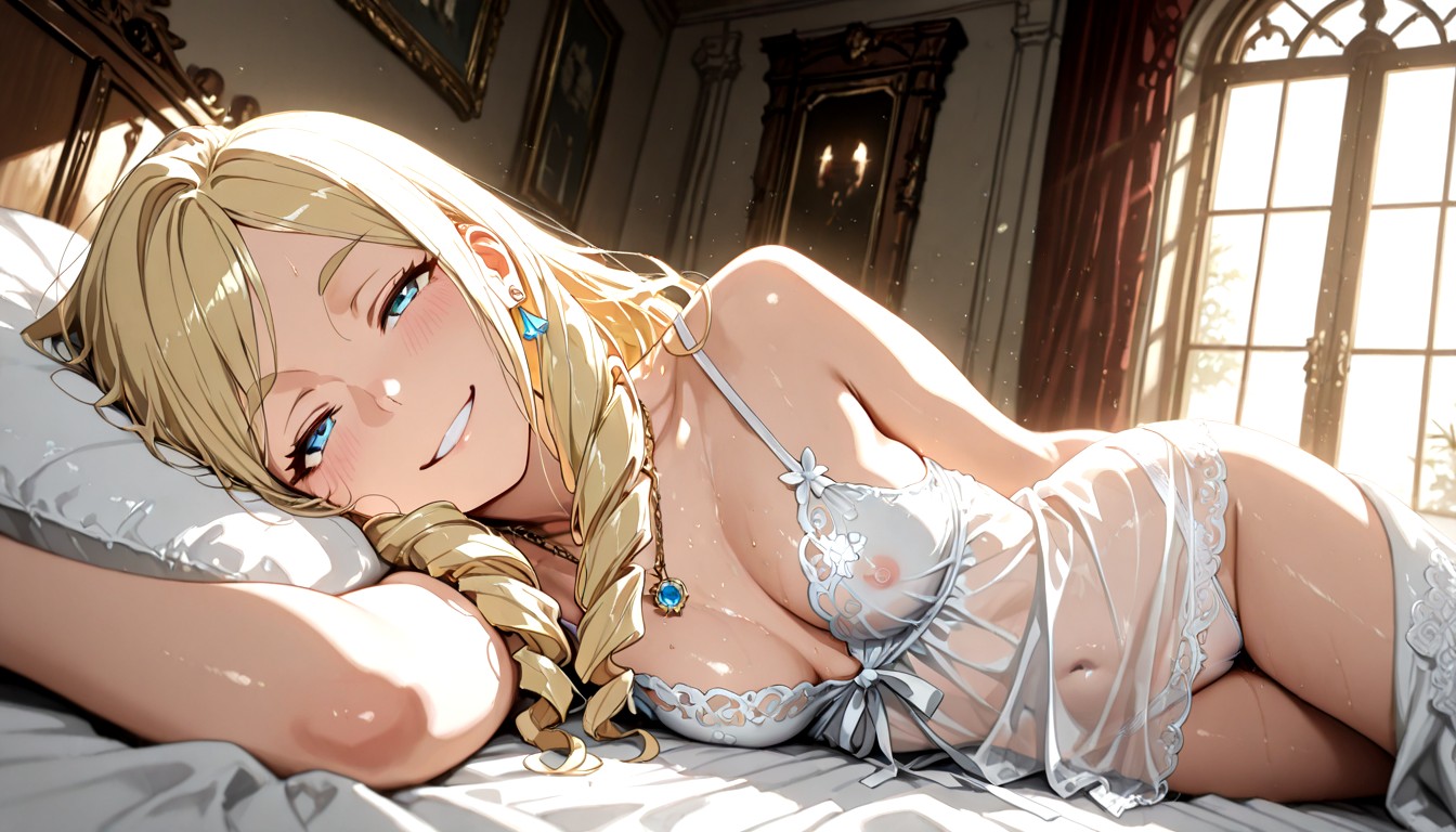 18+, Slight Loving Smile And Blush, Soft Drooping Sagging Breasts Hentai AI Porn