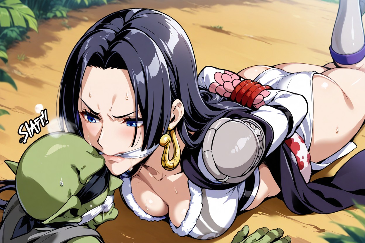 Bald Goblin, Female Blindfold, Female Full Grey Armor Hentai AI Porn