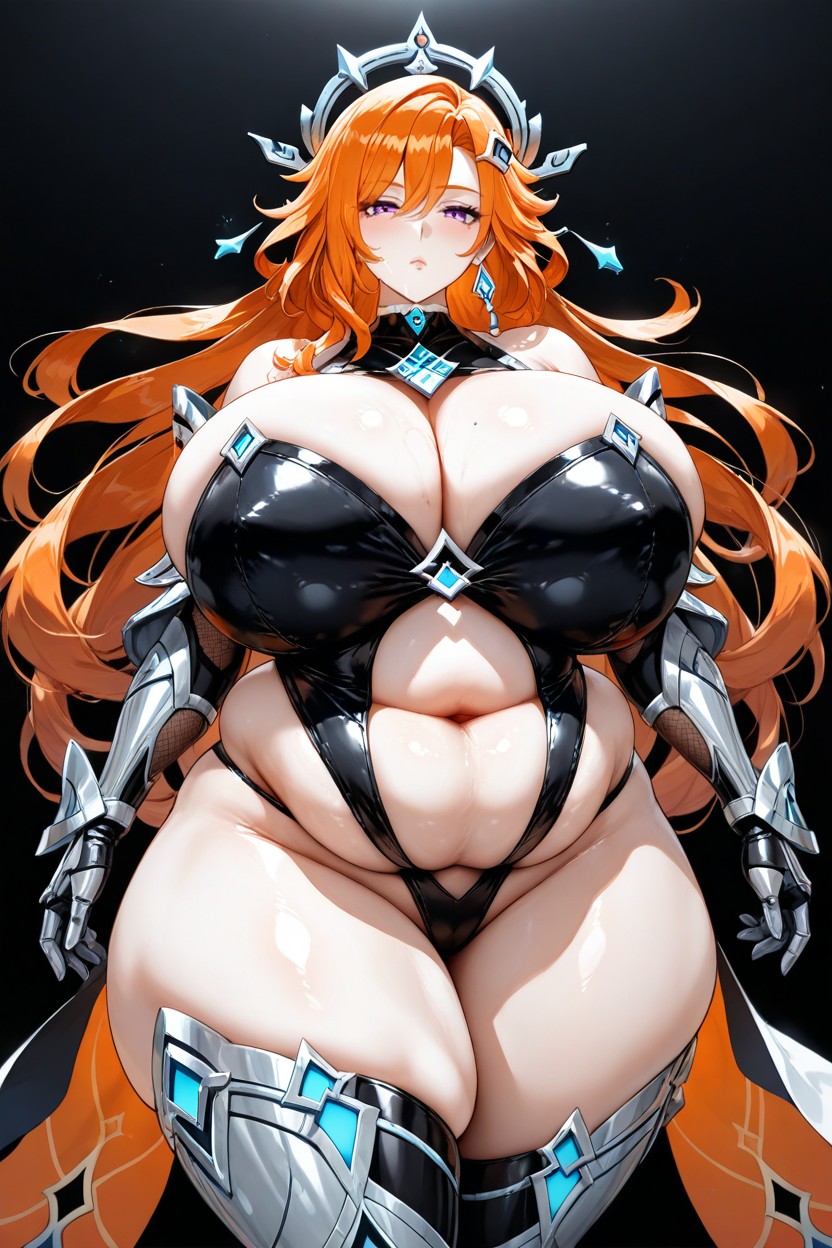 Bbw, Front Waist Shot View Angle, Excessive Hyper Fat Thighs Hentai AI Porn