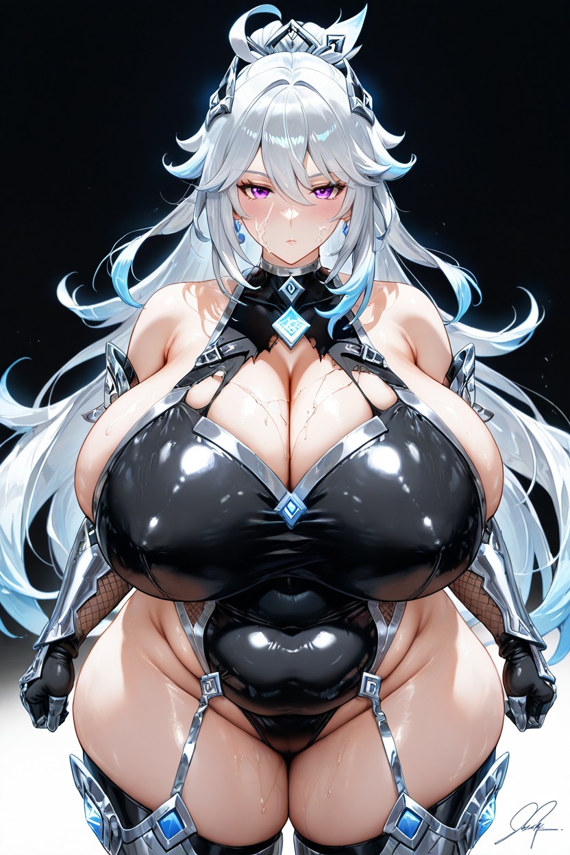 Excessive Fat Belly Rolls, Crossover Razor Cosplay From Genshin Impact With Taimanin Cosplay, Hyper Fat Giant Ass Hentai AI Porn