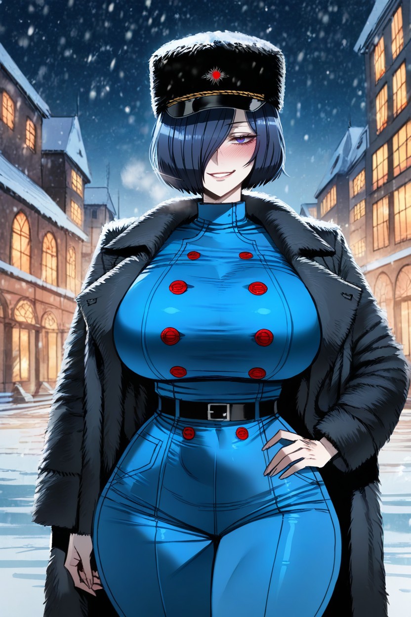 Standing, Ratatatat Drawing Style, Soft Round Face Hentai AI Porn