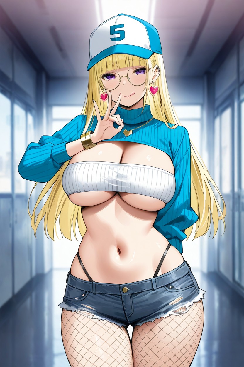 Sweater Shrug, Underboobs, Blunt Bangs Hentai AI Porn