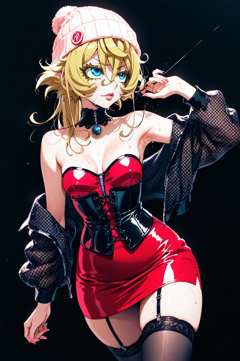 Black Gothic Corset, Armpit Sweating, Noir Hentai AI Porn