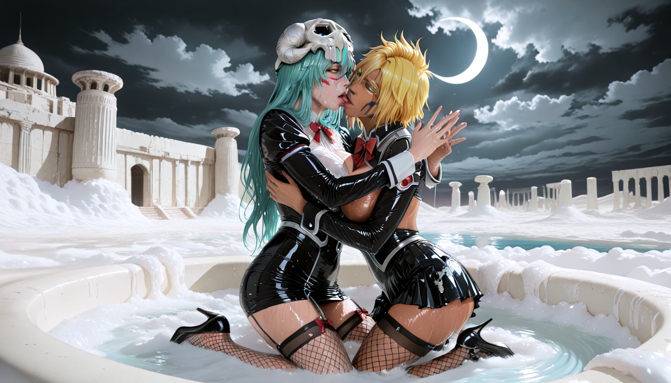 View Of Pure Cool White Sand Dunes, Ultra Detailed, Ahegao Hentai AI Porn