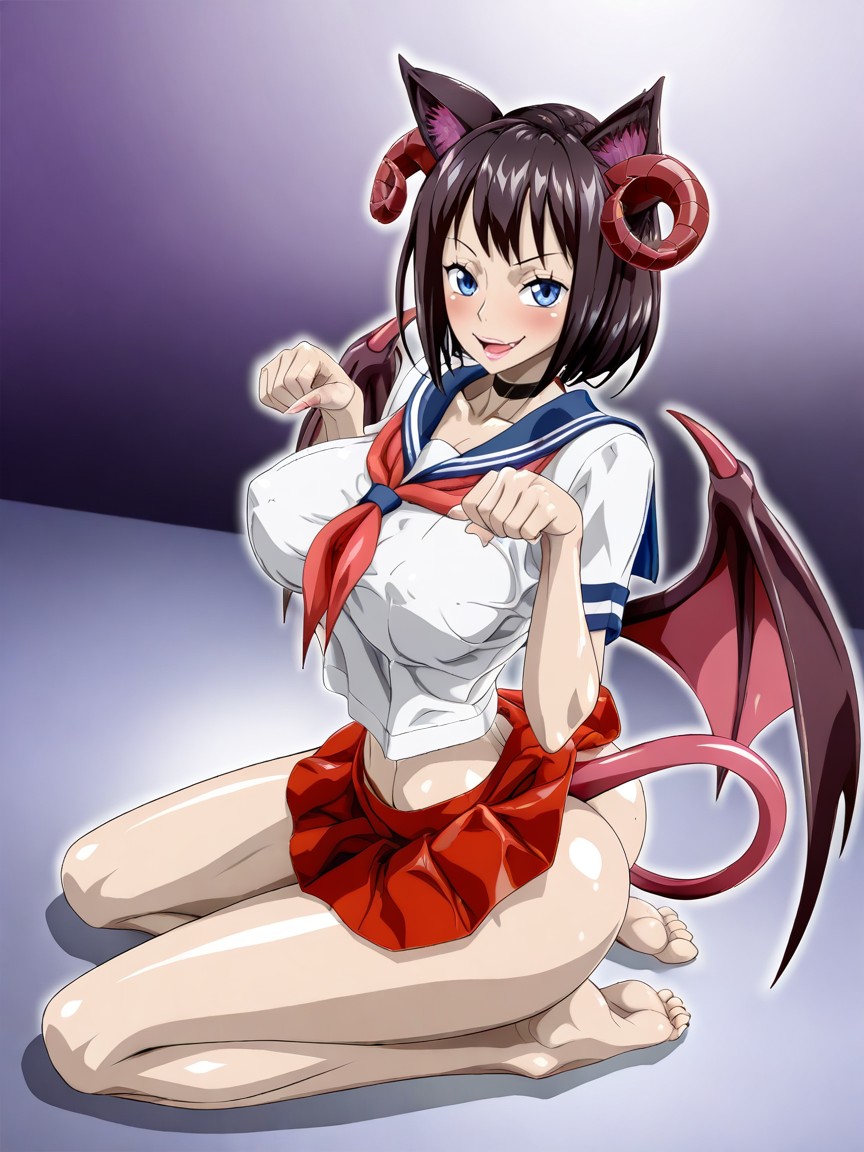 Horny Smile, Bangs, Nel-zel Formula Art Style Hentai AI Porn