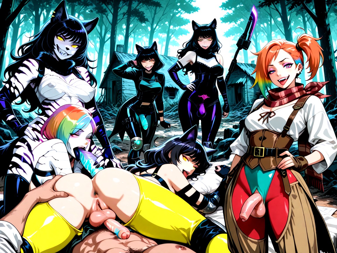 Rainbow Hair, Futanari, Buckles Hentai AI Porn