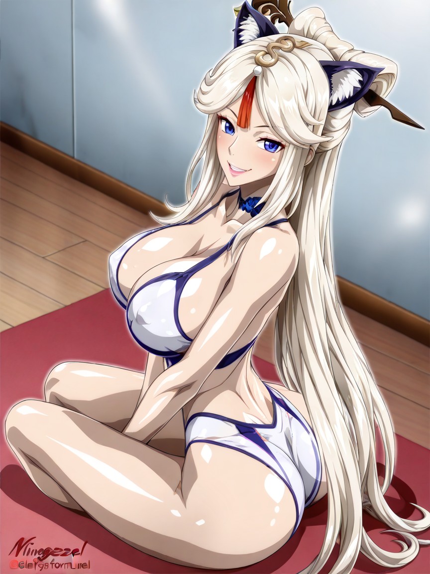 Sitting On The Floor, Traviesa, Long Stretched Waist Hentai IA