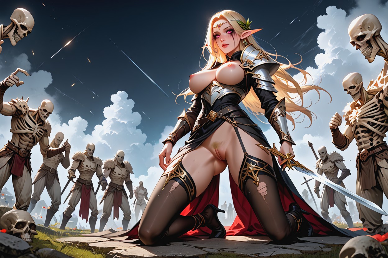 18+, Similar To Anime Or Fantasy Video Game Illustrations Exposed Breasts, Rounded Breast Hentai AI Porn