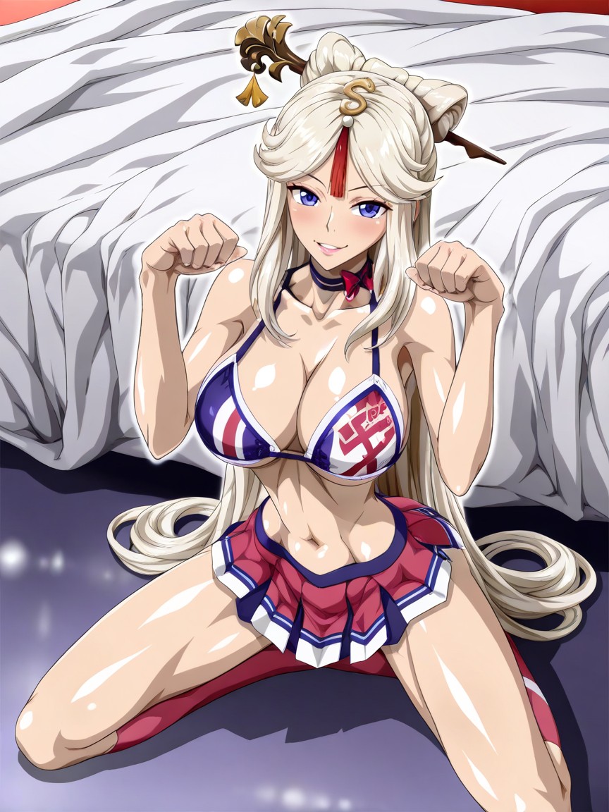 Pink Thigh High Socks, Medium Breast, Bedroom Hentai AI Porn