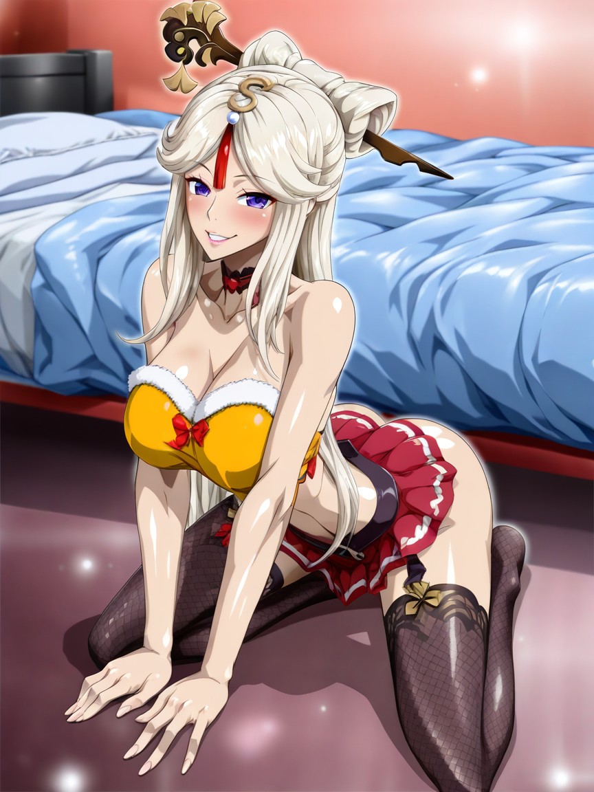 Posing, Legs Spread, Long Tight Abdomen Hentai IA