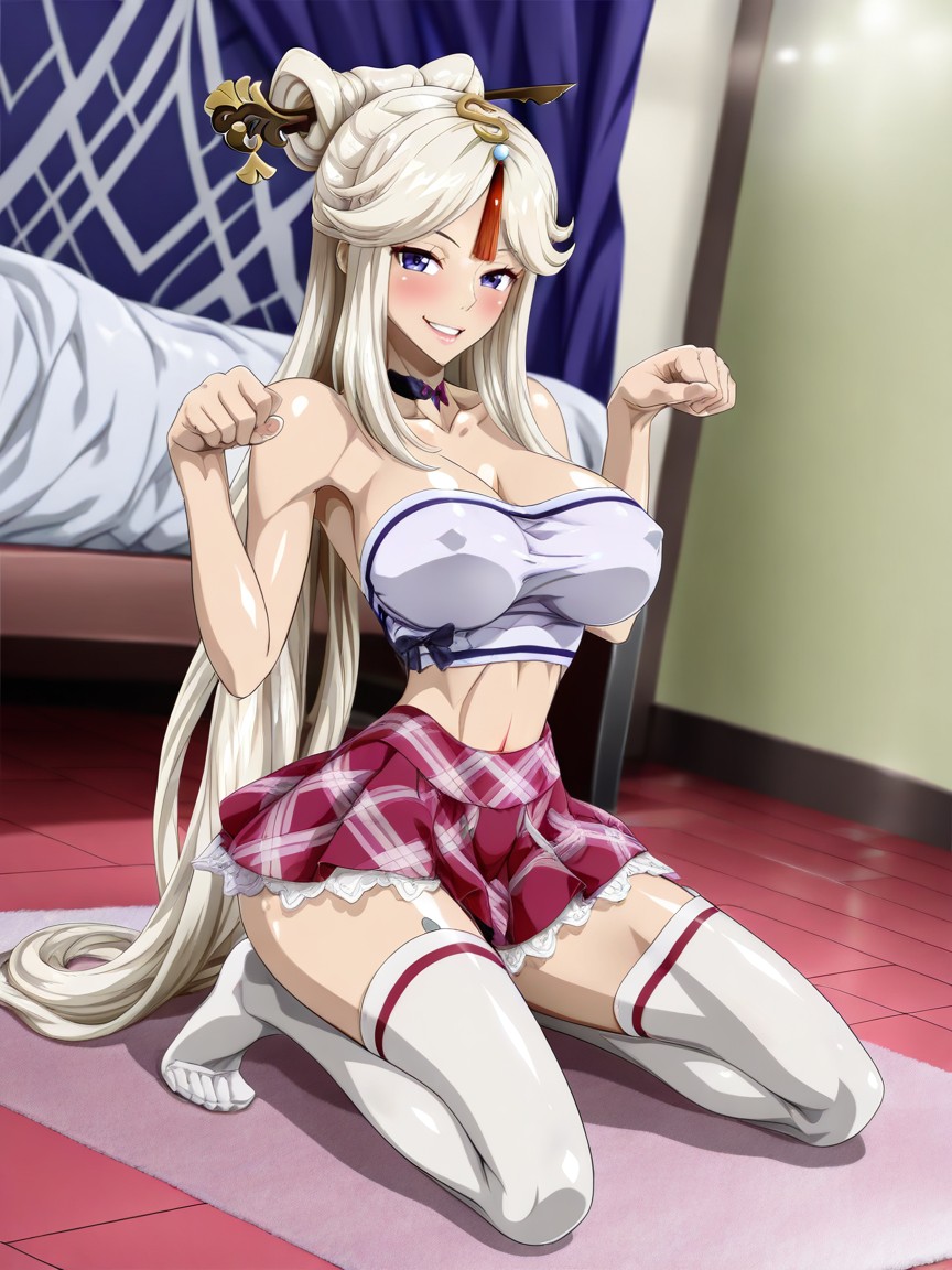 Tube Top, Very Arched Back, Front View Hentai IA