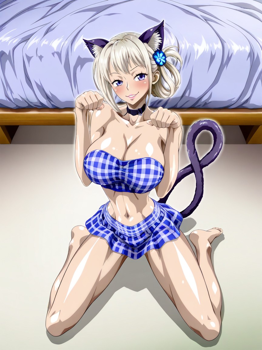 Hands Neko Pose, Mischievous Smile, Arching Backwards Hentai AI Porn