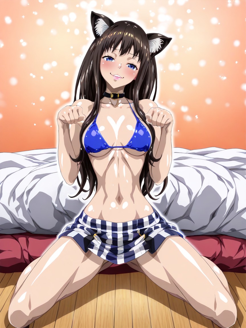 Front View, Mischievous Smile, Long Stretched Waist Hentai AI Porn