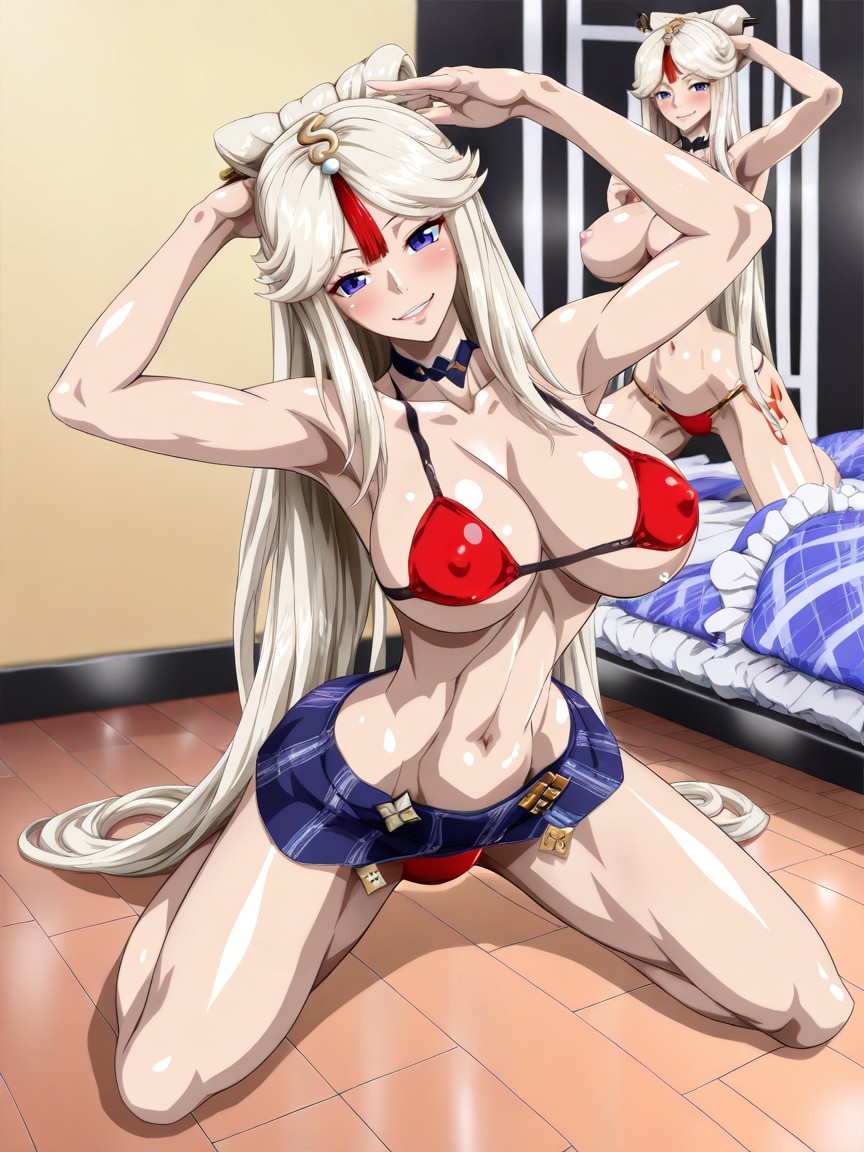 Grinning, Very Erect Nipples, Perfect Body Hentai IA