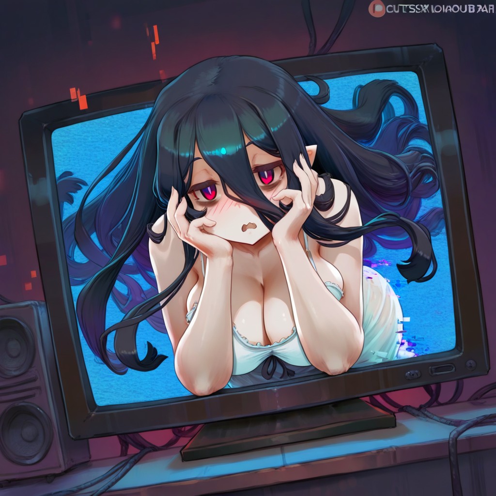 Curious, Visual Glitch, Close Up Of Television Hentai IA