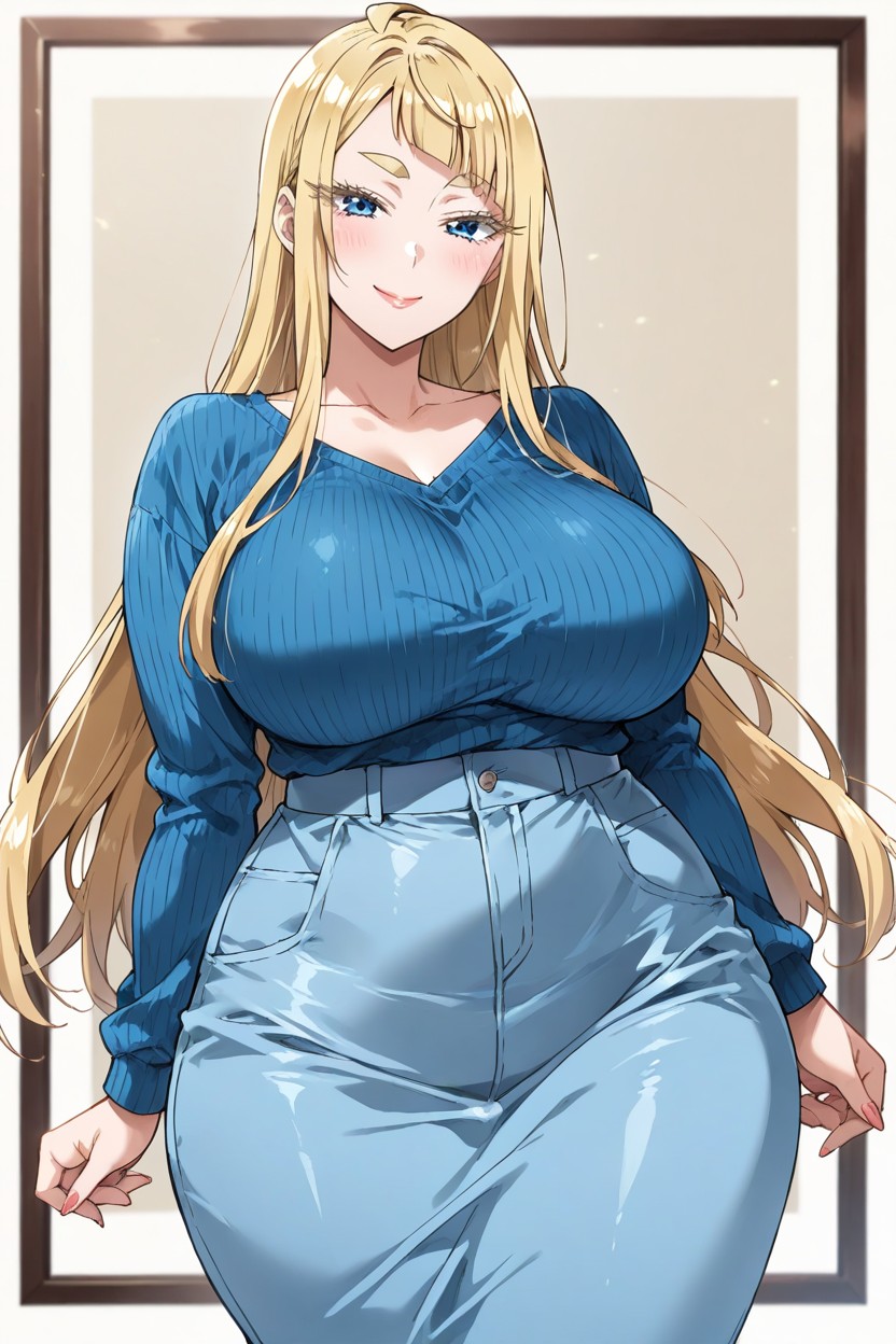 Round Face, 25+, Blue Eyes Hentai AI Porn