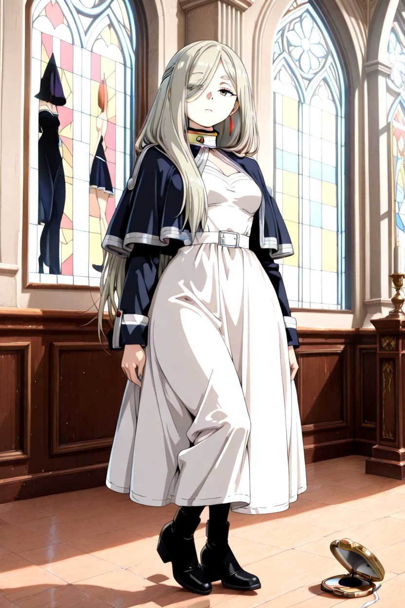 Original Anime Style, Not Wide Shoulders, Black Ankle Boots Hentai AI Porn
