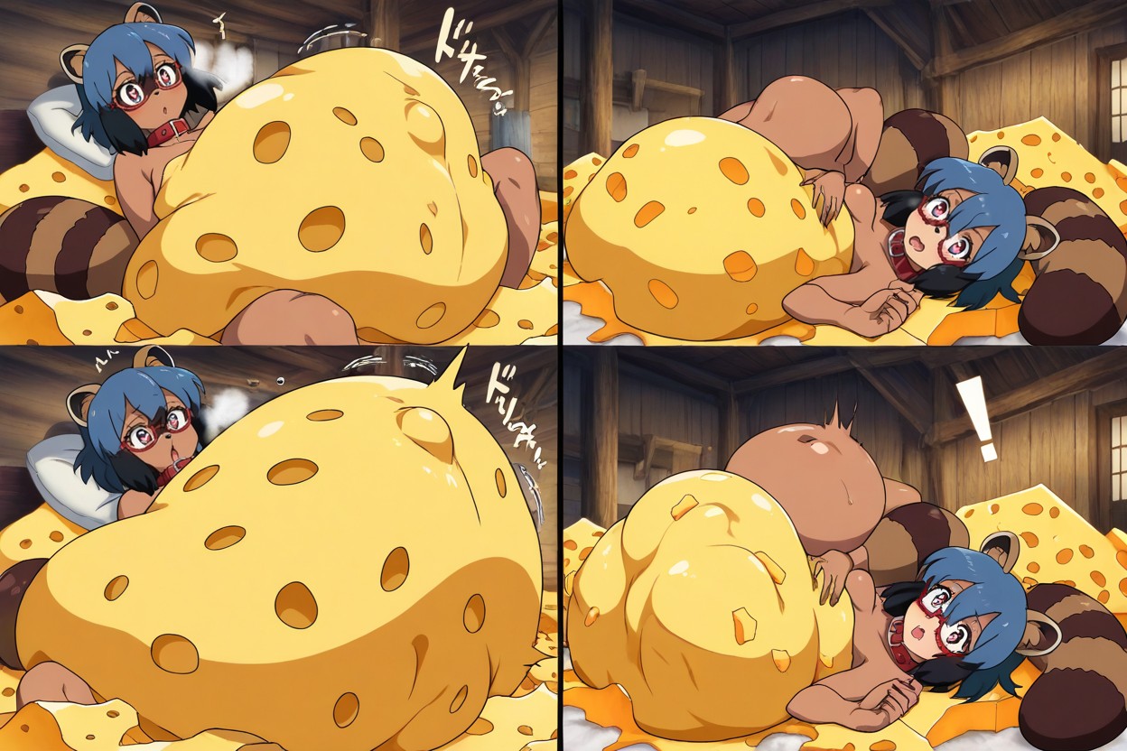 Exclamation Mark, Huge Thick And Big Belly Button, The Peritoneum Expands To An Unbelievable Huge Size Hentai AI Porn