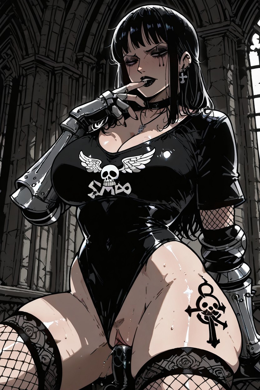 Black Lipstick, Horny, Goth Accessories Hentai IA