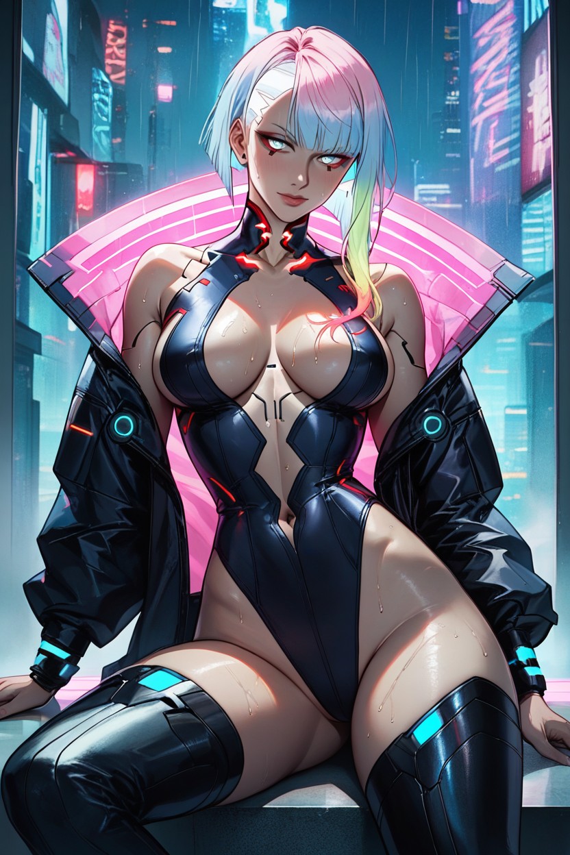 Cul Moyen, 25+, City Lights Blurring In The Background Porno IA Hentai