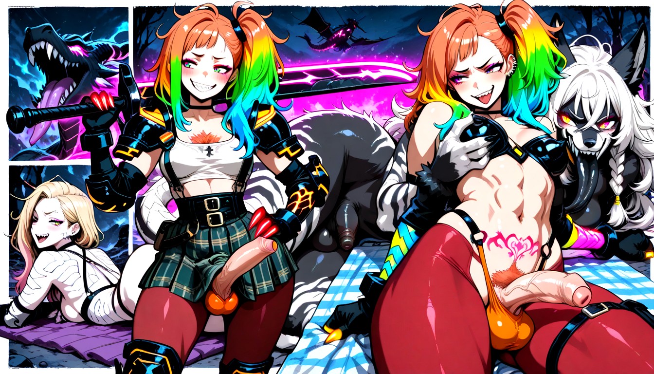 Gloves, Side Ponytail, Groping Hentai AI Porn