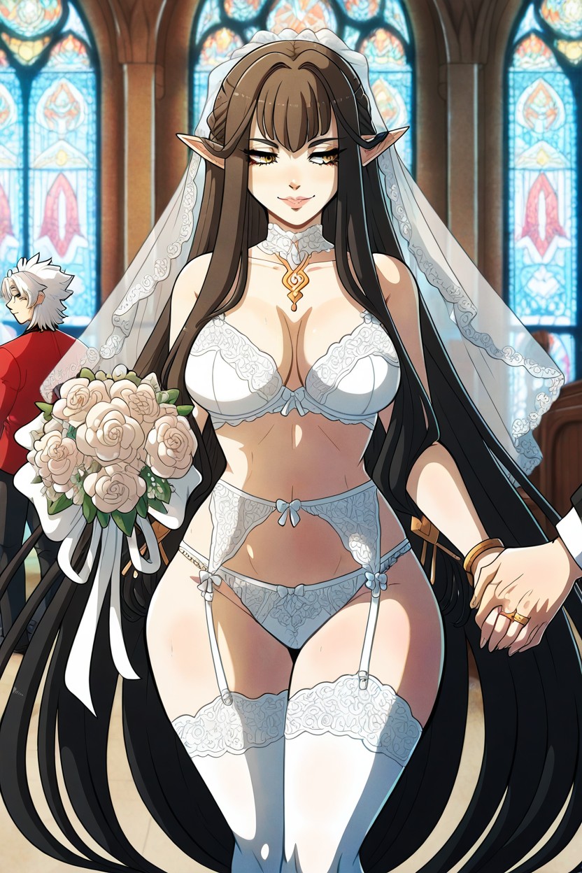 Bangs, White Stockings, 2 People Hentai AI Porn