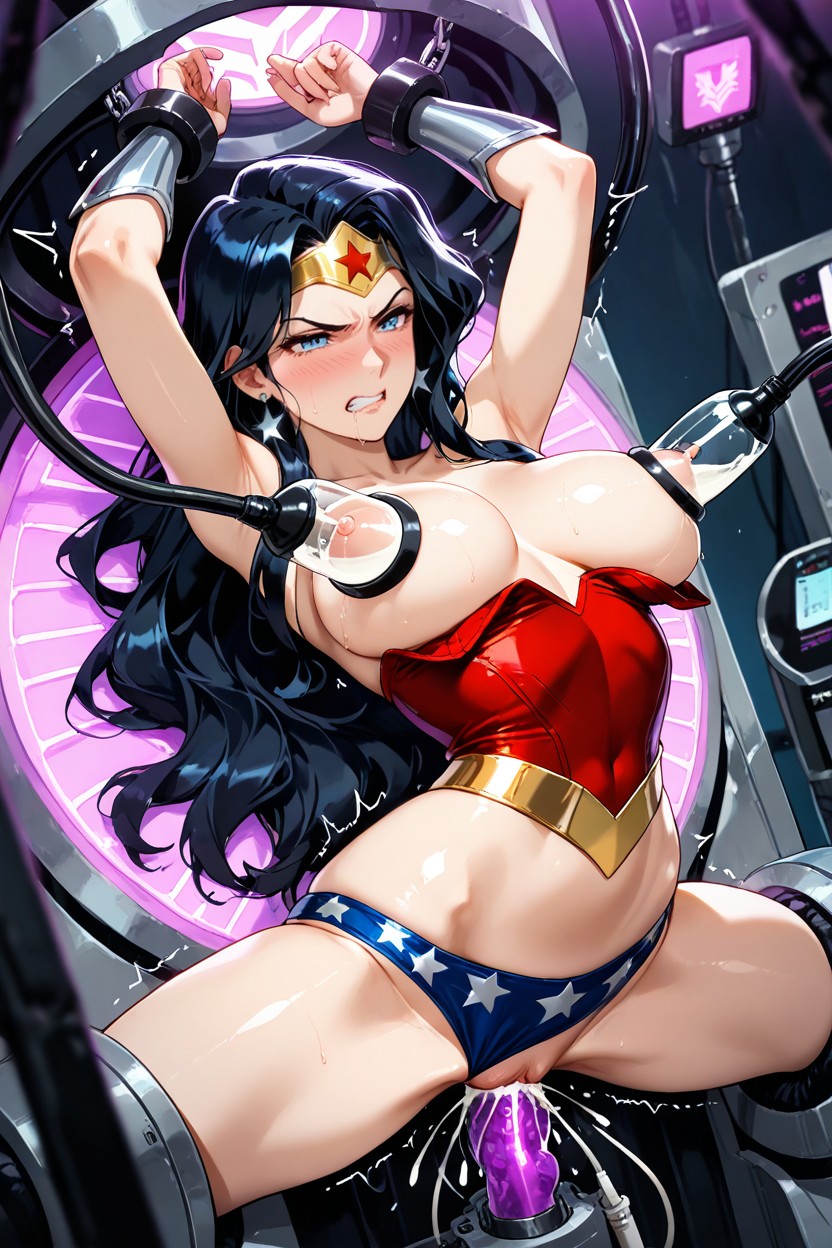Medium Breasts, Wide Triangular Hair Silhouette, Stationary Restraints Hentai AI Porn