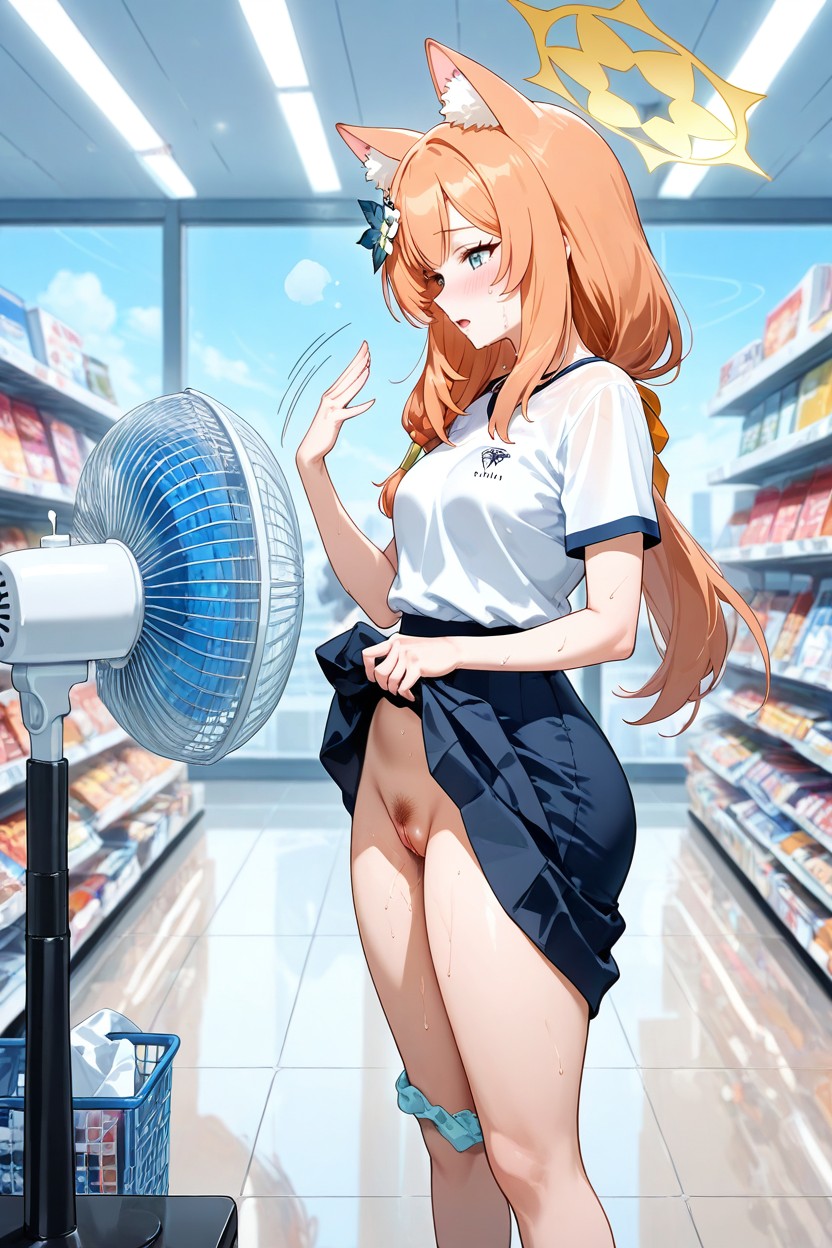 Overhead Lights, Standing, 25+ Hentai AI Porn