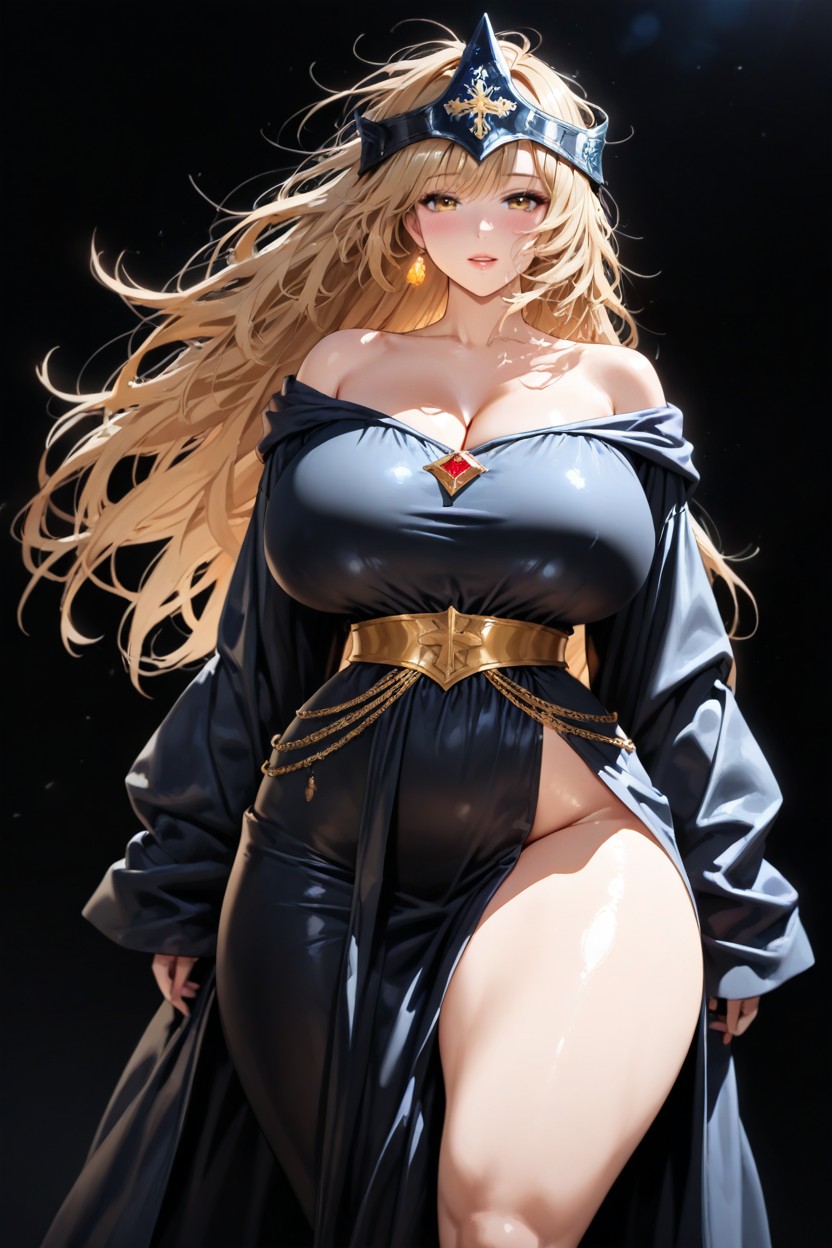 Voluptuous, Lots Of Gold Jewelry, Beautiful Korean Woman Hentai AI Porn