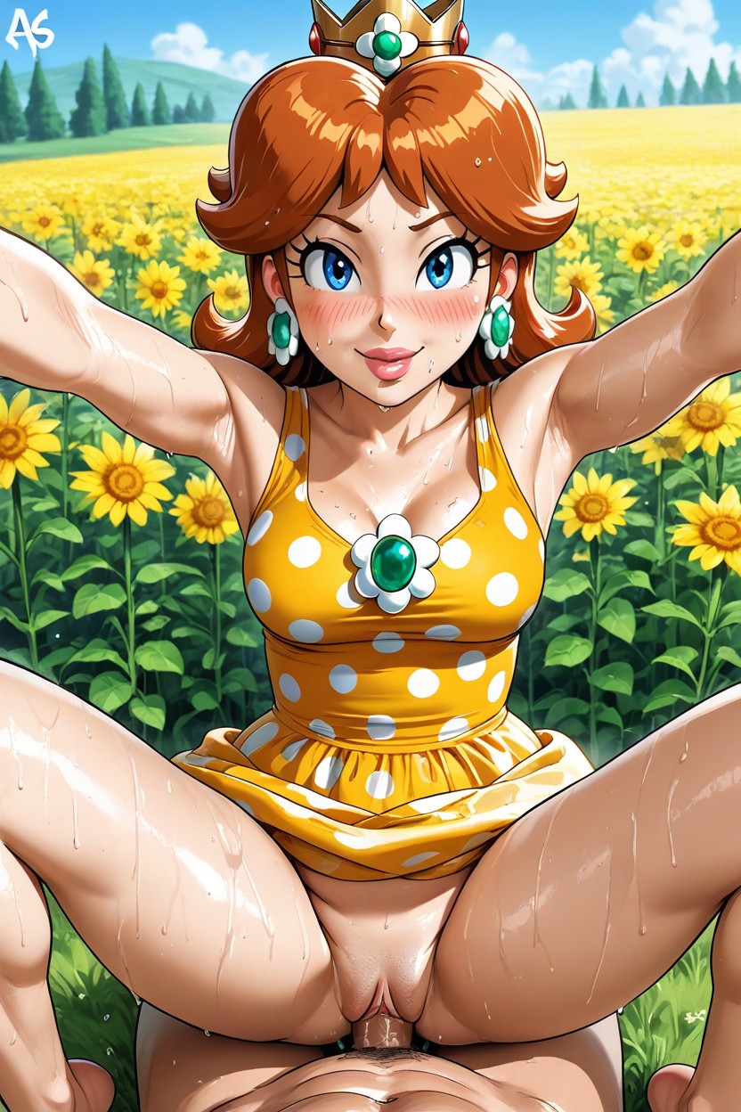 White And Yellow Polka Dot Dress, Pov Sex, Ultra Quality Hentai AI Porn