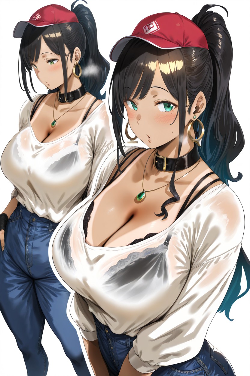Excited, Earrings, Giant Saggy Breasts Hentai AI Porn