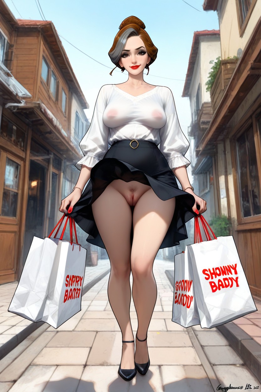 Leanbody, Small Breasts, Red Painted Nails Hentai AI Porn