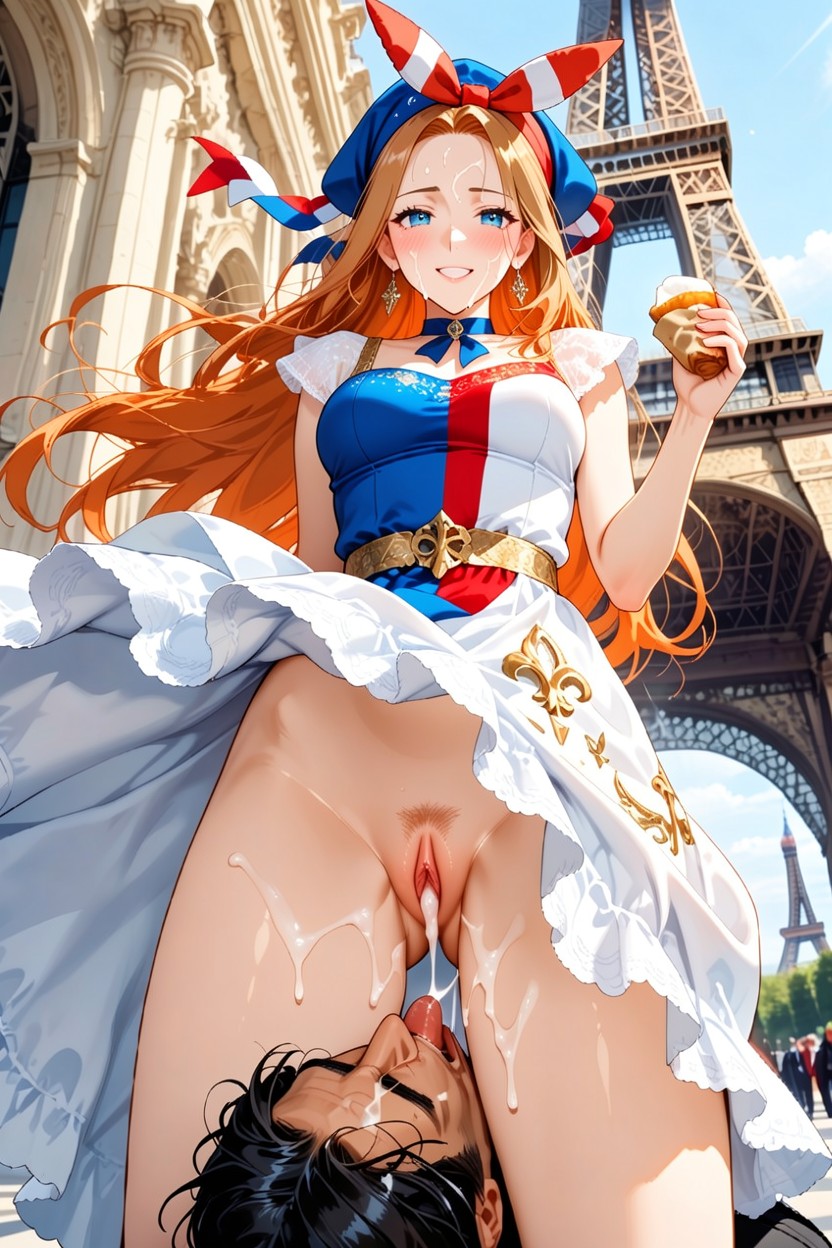 French Flag, Duo, Cum Dripping Pussy Hentai AI Porn
