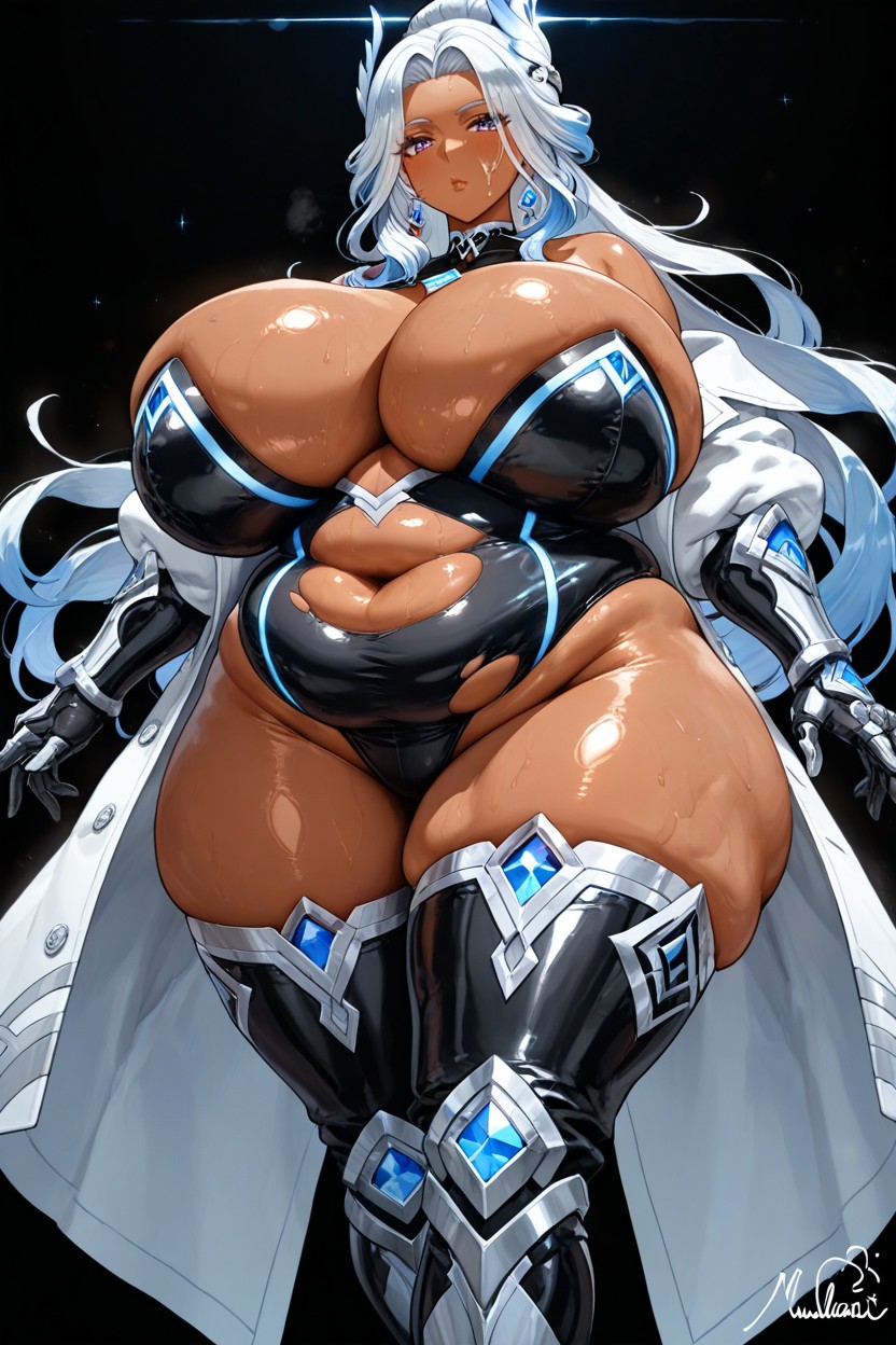 Hyper Excessively Fat Mualani From Genshin Impact, Excessive Fat Belly Rolls, Ripped Clothes Hentai AI Porn