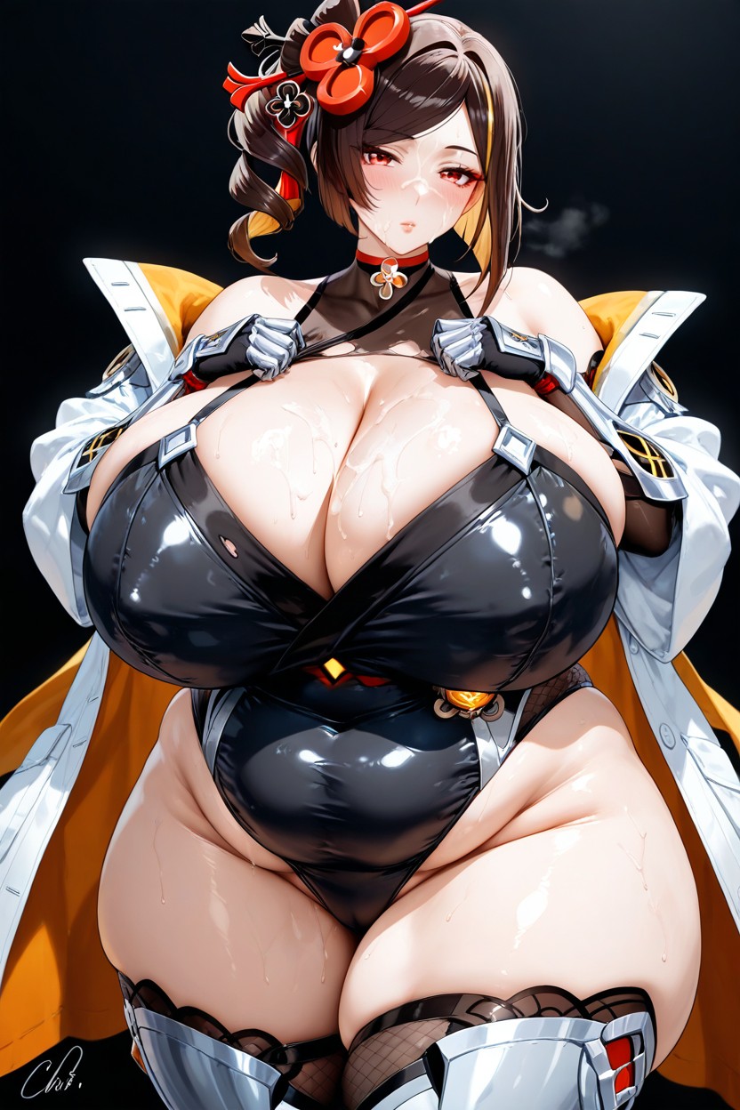 Hyper Voluptuous Giant Fat Ass, Bbw, Chiori From Genshin Impact Head Accessories Hentai AI Porn
