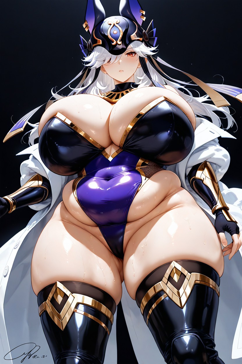 Signature Cyno From Genshin Impact Hair Accessories, Extremely Large Ass, Hyper Fat Legs Hentai AI Porn