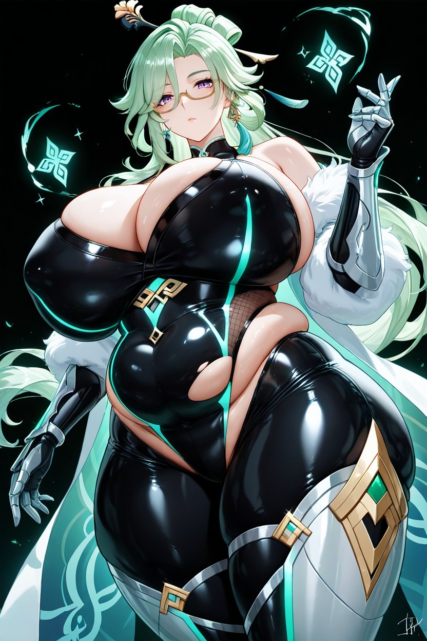 Hyper Excessively Fat Baizhu From Genshin Impact, Extremadamente Pesado En La Parte Inferior, Signature Baizhu From Genshin Impact Accessories Hentai IA