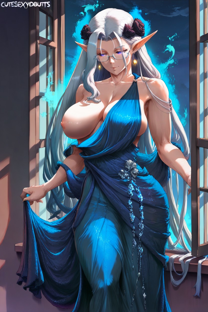 Flower Crown Made Of Black Roses, Pulling Clothes Off, Pointed Ears Hentai AI Porn