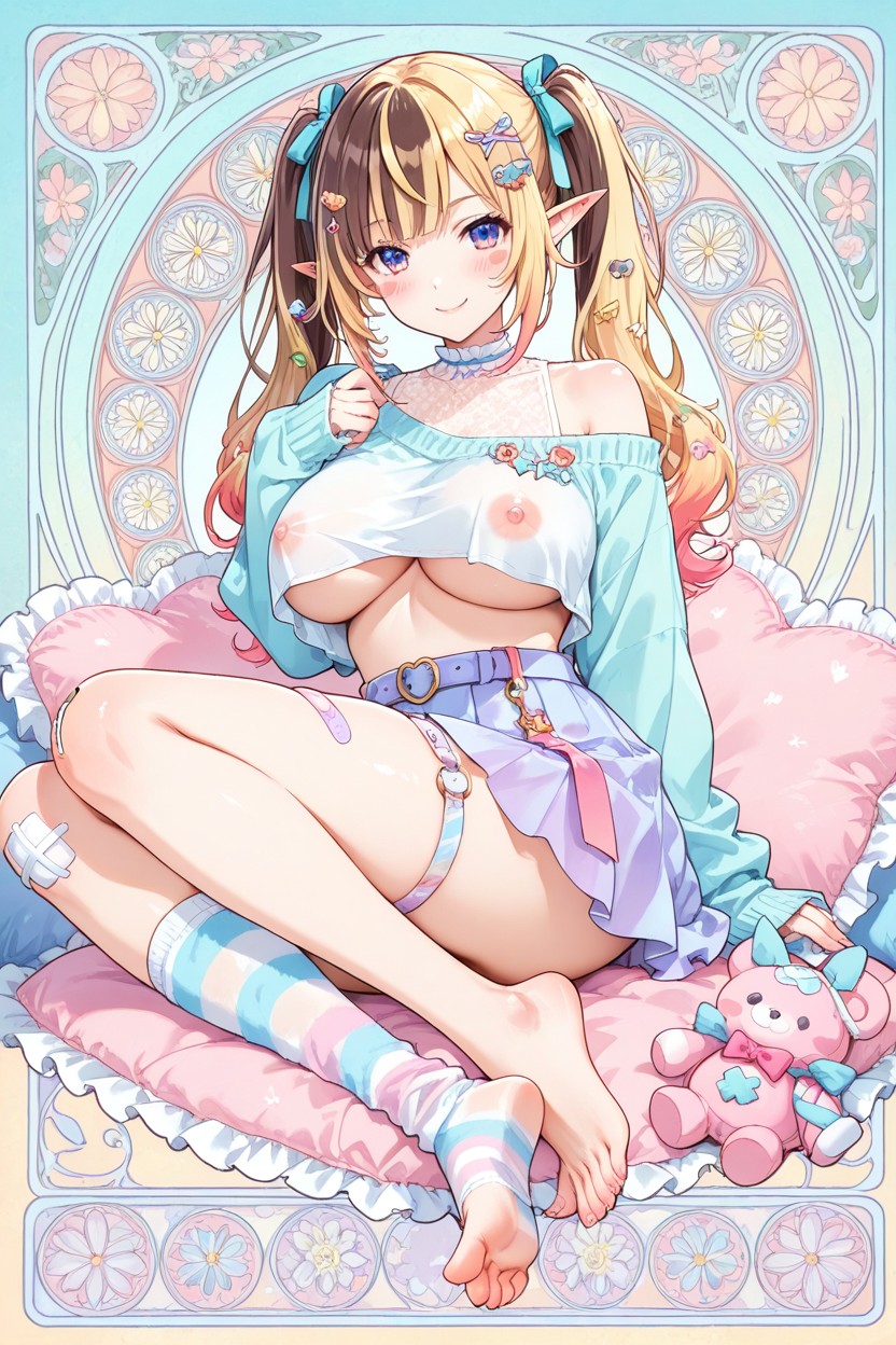 Pose, Stuffed Toy, Skirt Hentai AI Porn