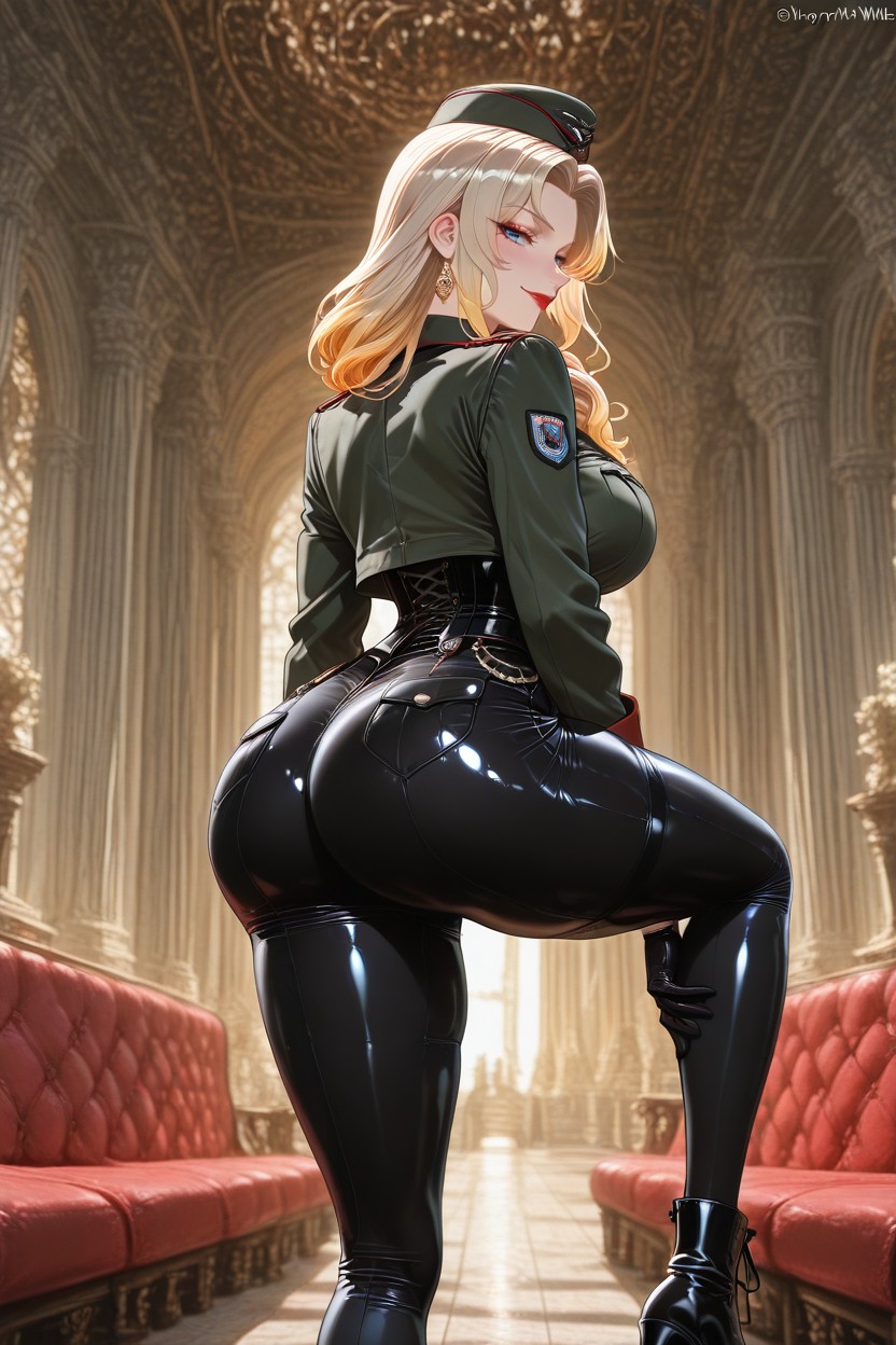 Slightly Low Viewing Angle, Mature Glamorous Anime Face, Refined Cel Shading Hentai AI Porn