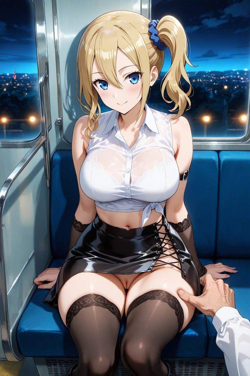 Resting On Viewer's Chest, Sitting Beside Viewer, Sexy Hentai AI Porn