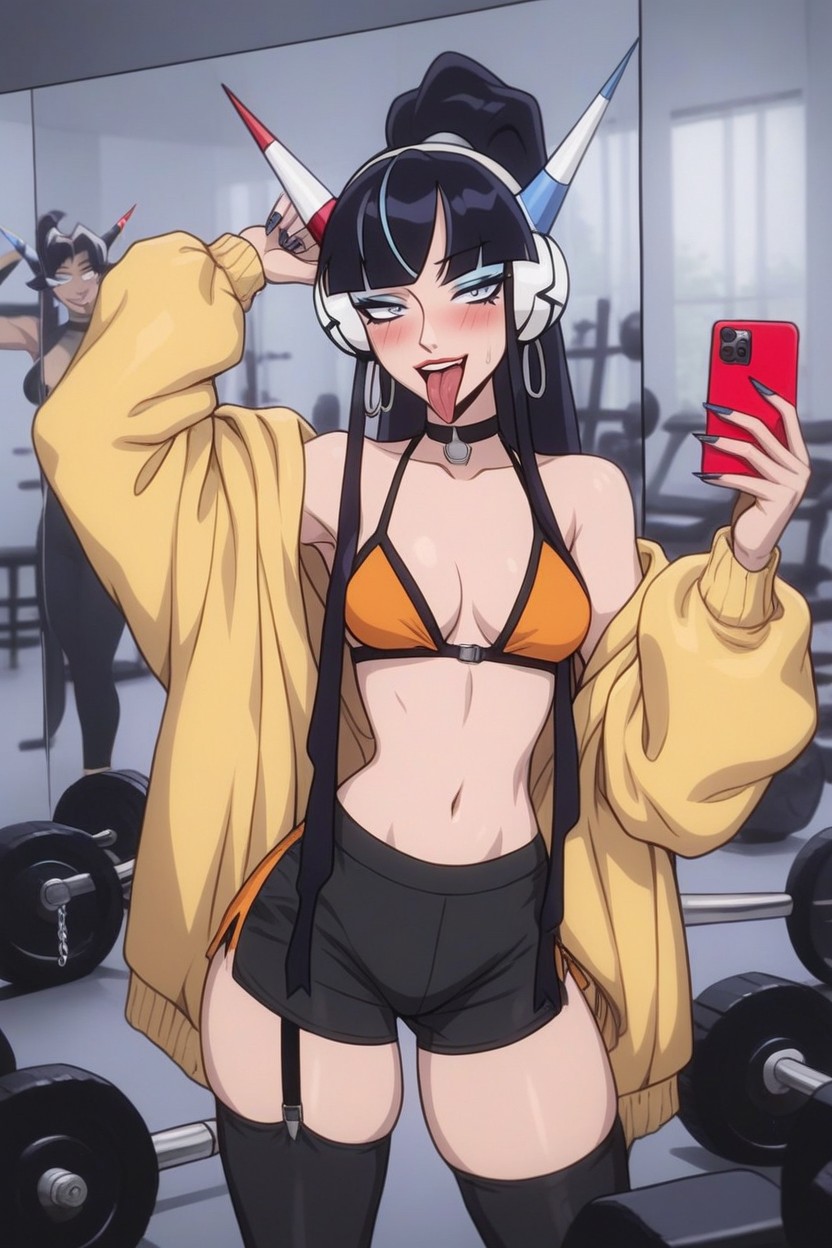 Mouth Wide Open, Tongue Sticking Out, Begging And Wanting Hentai AI Porn
