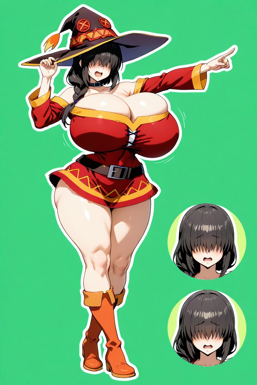 Sharp Focus, Close-up, Massive Flaring Hips Hentai IA