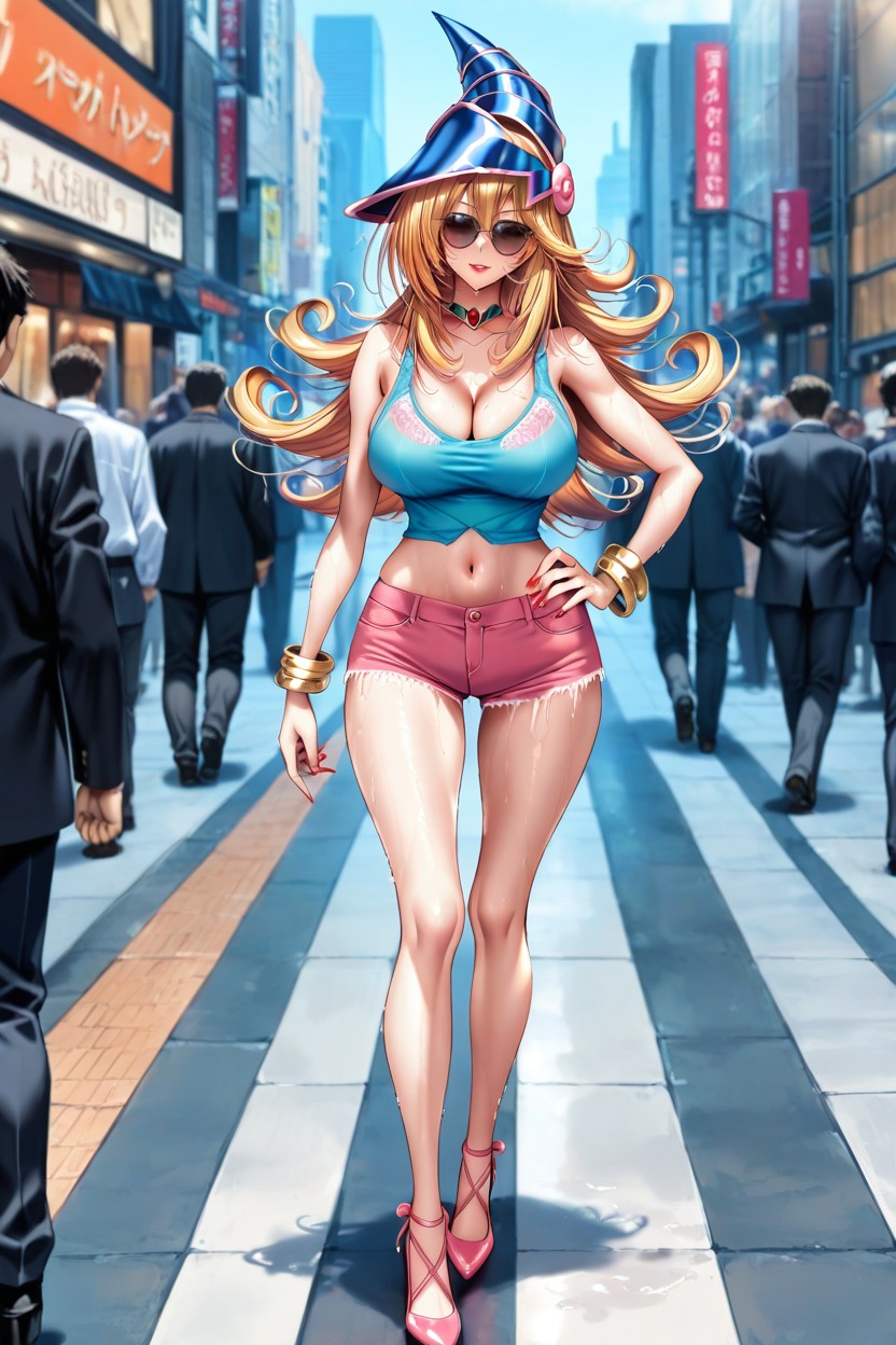 Dark Magician Woman Choker, Low Tank Top, Bimbo Hentai AI Porn