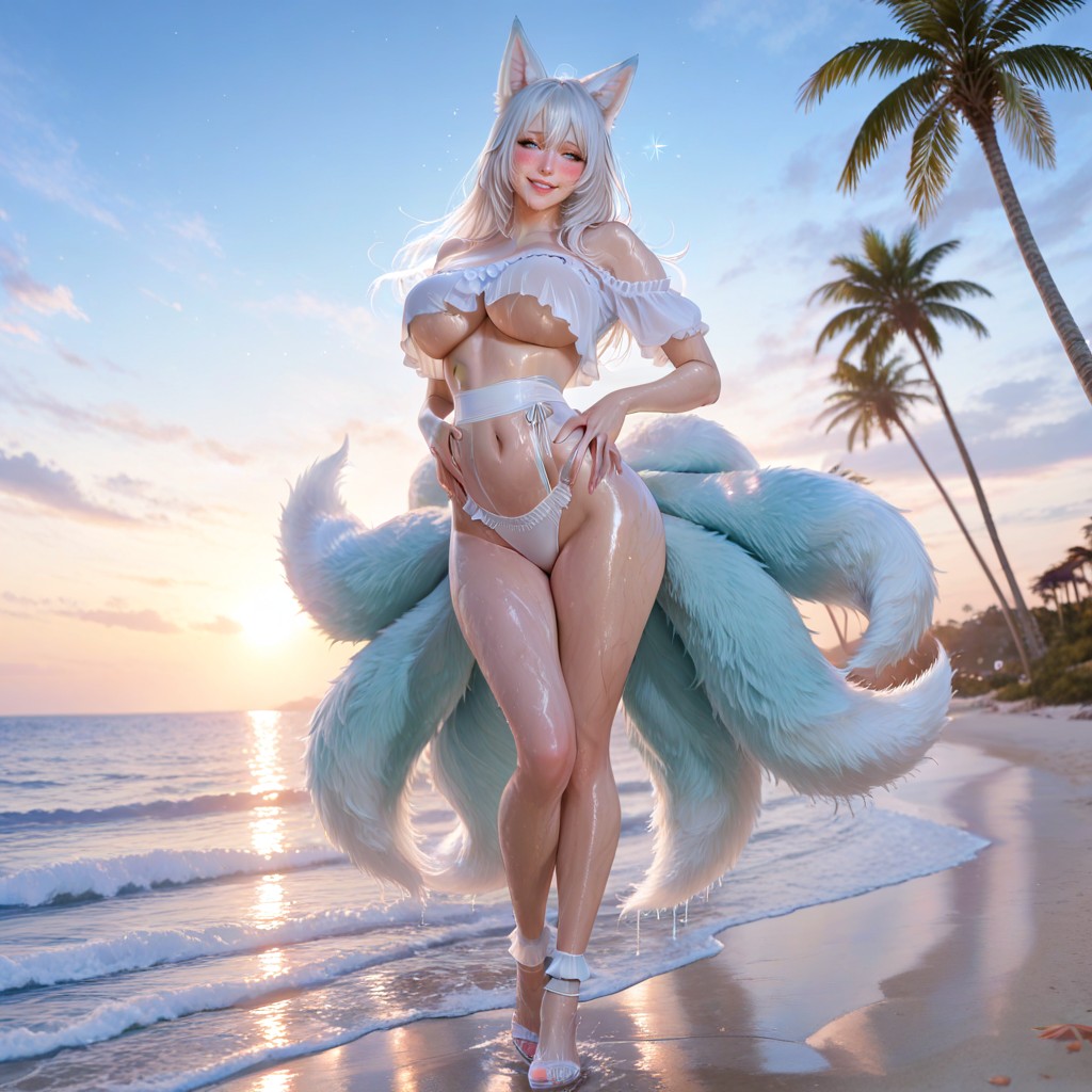 Wet Body, Looking At You With Sexual Desire Because They Obsesses You, Refined Jawline Hentai AI Porn