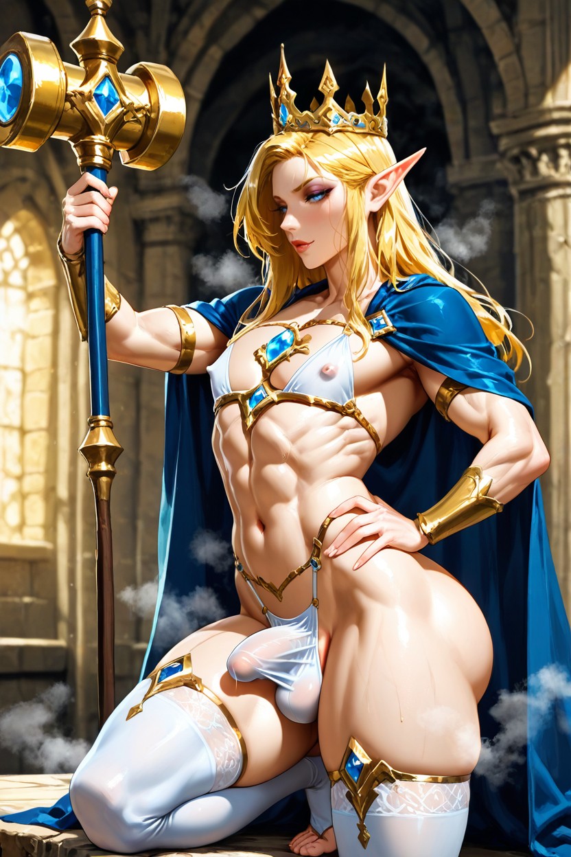Navel Exposed, Blue Eyes, Uncensored Hentai AI Porn
