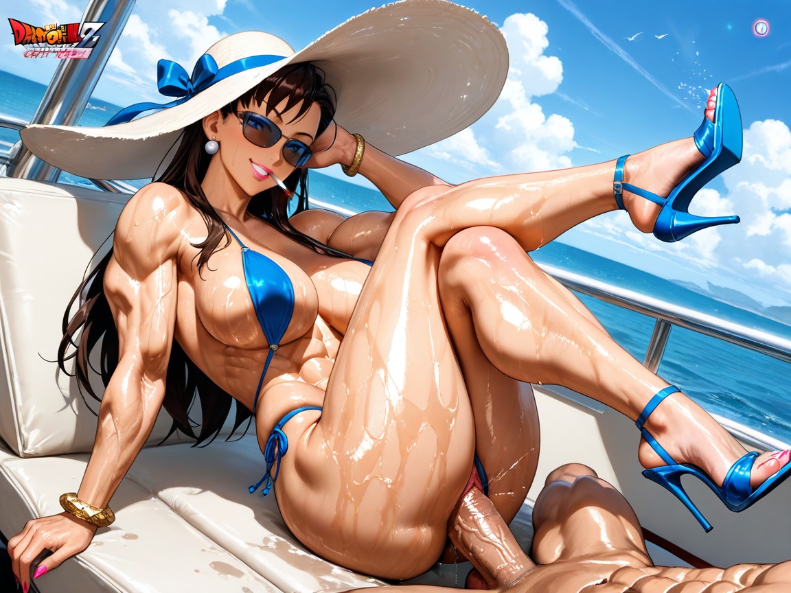 Blue Slingshot Bikini, Yacht, Blue Eyes Hentai AI Porn