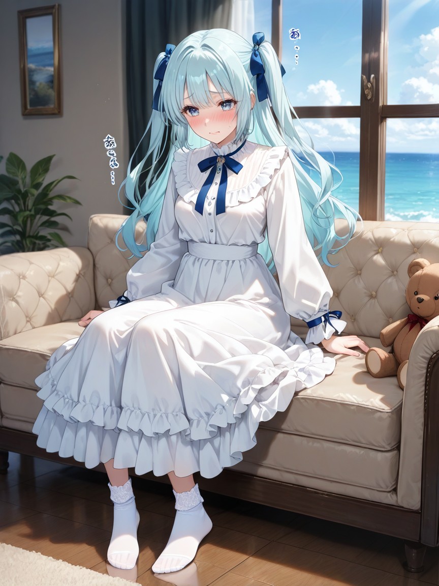 Light Blue Hair, 18+, Detailed Hentai AI Porn