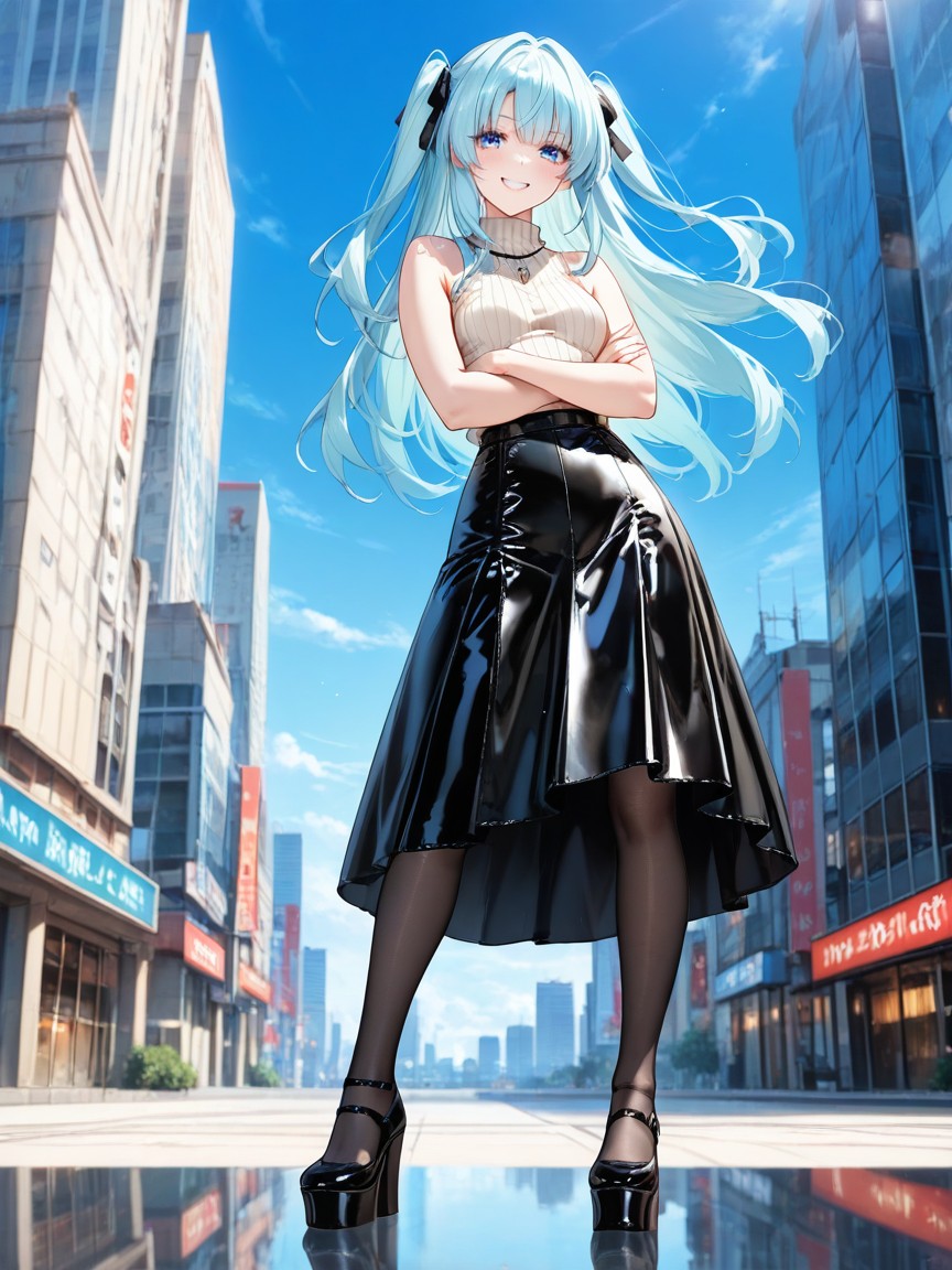 Ultra High Definition, Cinematic, Wearing White Long Godet Skirt Hentai AI Porn