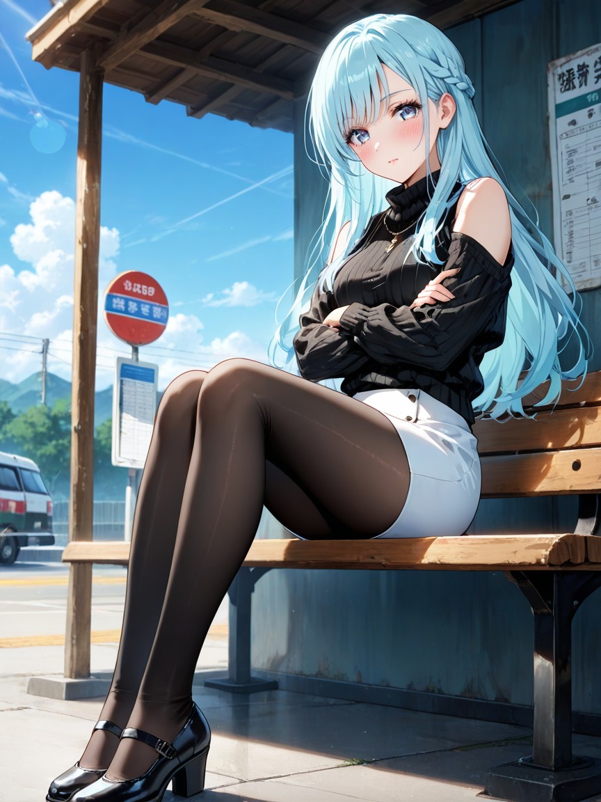 Ultra Detailed, Wearing Black Mary Jane Shoes, Droopy Eyes Hentai AI Porn